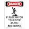 Signmission OSHA Sign, Please Watch Your, 14in X 10in Rigid Plastic, 10" W, 14" L, Portrait, OS-DS-P-1014-V-2085 OS-DS-P-1014-V-2085 - alternate 1
